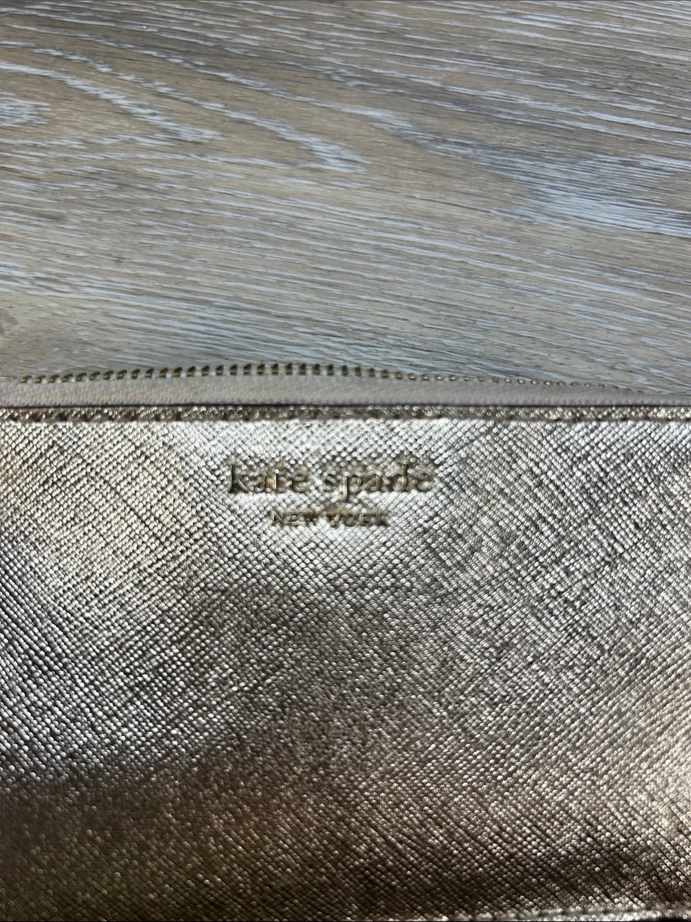 kate spade Metallic Rose Gold Card Wallet with Keyring